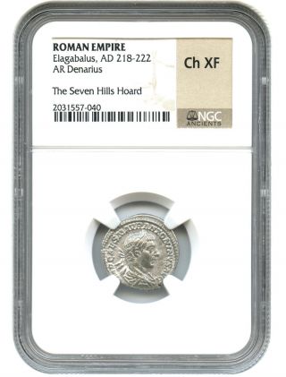 Ad 218 - 222 Elagabalus Ar Denarius Ngc Choice Xf (ancient Roman) photo
