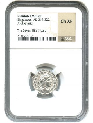 Ad 218 - 222 Elagabalus Ar Denarius Ngc Choice Xf (ancient Roman) photo