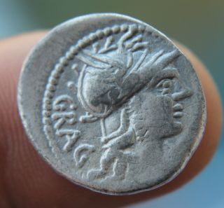 Roman Silver Republican Denarius Of L.  Antestius Gragulus.  Denarius 136 Bc photo