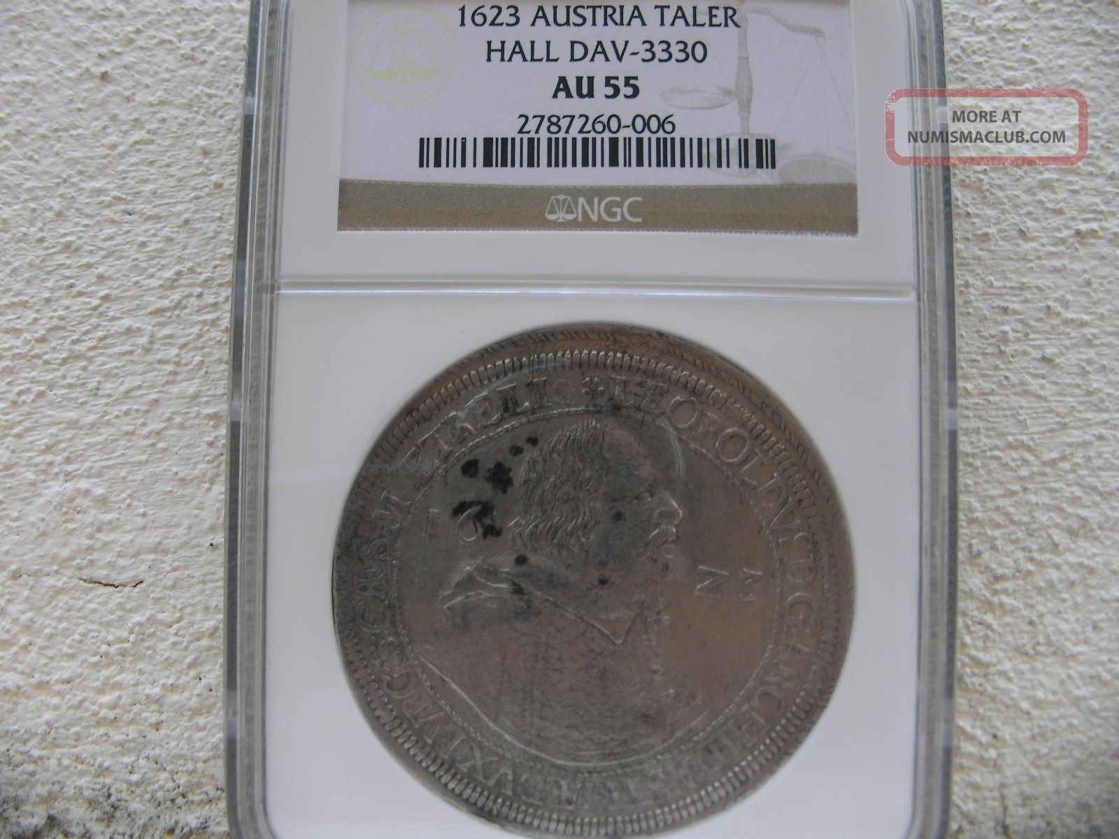 1623,  Austria Hall,  Leopold Silver Thaler,  Ngc Au 55,  Austria. Coins: Medieval photo