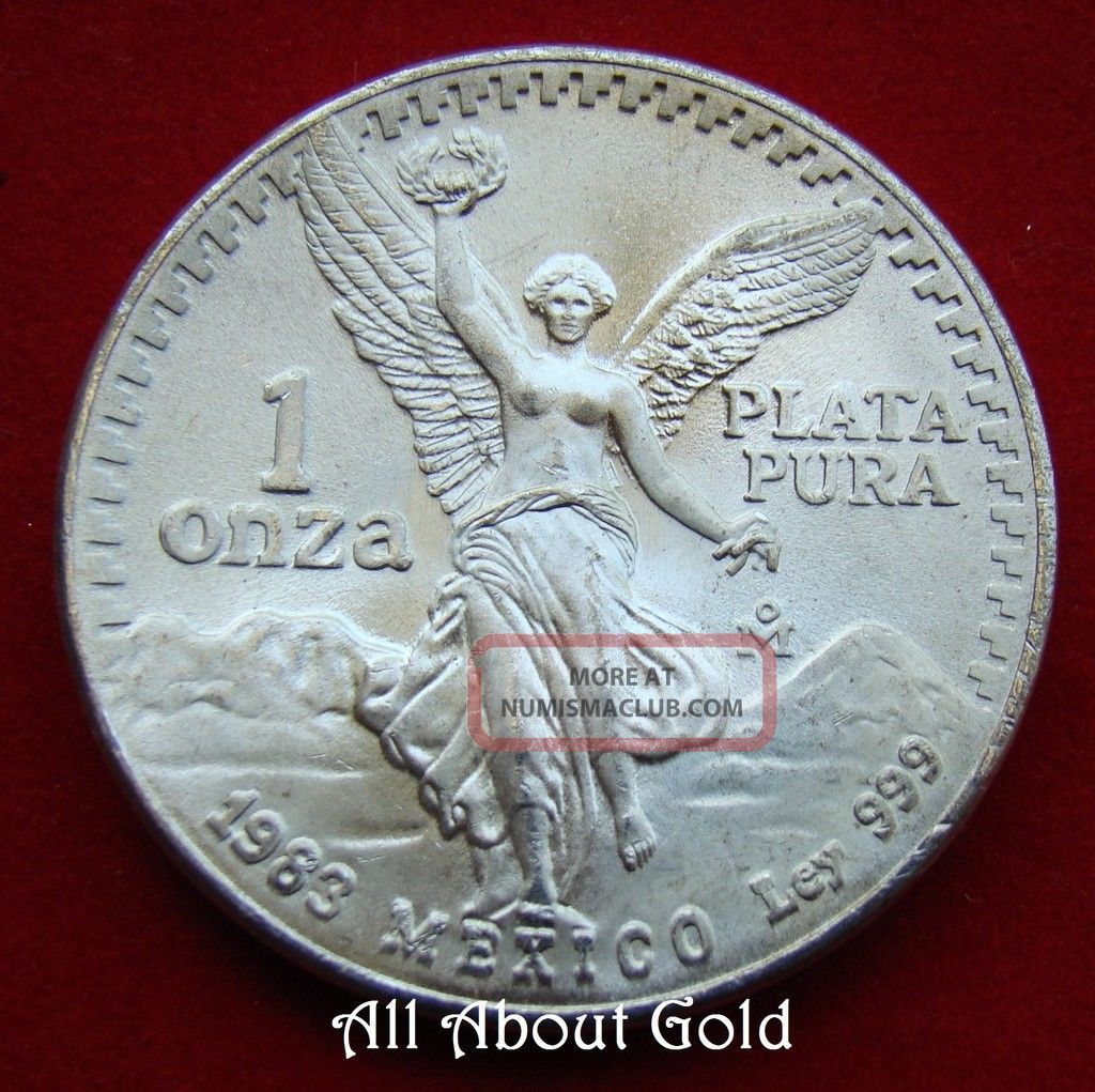 Mexico Silver Coin 1 Oz 1983 Libertad. 999 Fine Winged ...