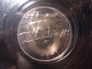 Latvia,  Lettland 2 Lats 2003.  Unc Coin. photo