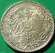 German Empire Silver Coin 1918 D 1/2 Mark Patina Germany photo 1