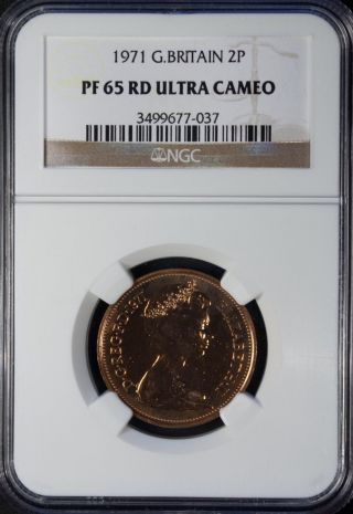 1971 Great Britain 2 Pence Ngc Pf 65 Rd Ultra Cameo Bronze photo