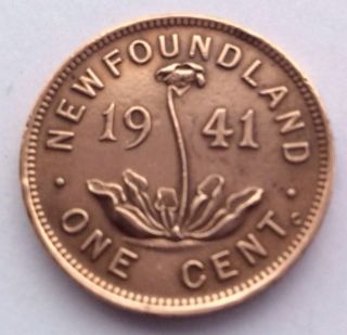 1941 George Vi Newfoundland One Cent Coin photo