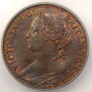 1879 Britain Farthing Icg Ms65 - Rare Gem Bu Uncirculated Coin photo