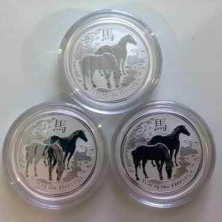 Limited Time 3x 2014 Australia 1/2oz.  999 Silver Lunar Year Of The Horse Coin photo