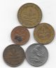 One,  Two,  Five,  Ten & Fifty Pfennigs From Germany All 1950 - D Minted In Munich Germany photo 1
