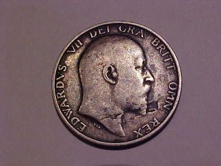 G.  B.  /u.  K.  /england Edward Vii 1905 1 Shilling Silver Coin,  Scarce Key Date photo