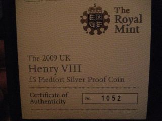 2009 Henry Viii £5 Silver Piedfort photo