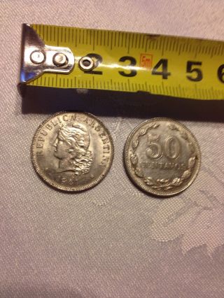 50 Centavos 1941 Republica Argentina Coin photo