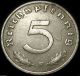 German Third Reich - 1940f - 5 Reichspfennig - Real World War 2 Coin S&h Discounts Germany photo 1