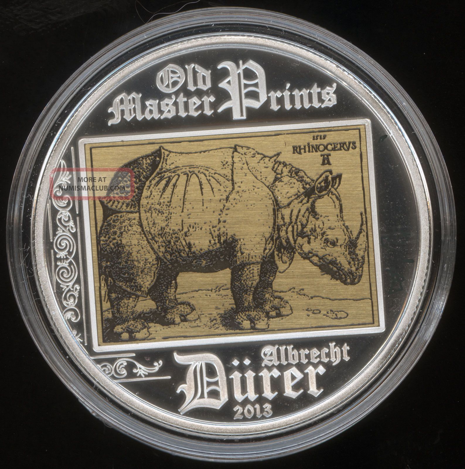 Cook Islands 2013 Rhinoceros Albrecht Durer $5 Silver Proof Old Master Prints Australia & Oceania photo