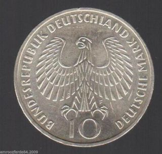 Germany - Olympics Silver 10 Deutsche Mark Coin 1972 Munich Xf photo