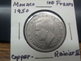Monaco 100 Francs,  Cent,  1950 photo