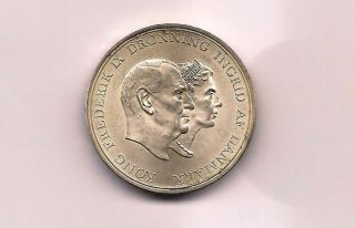 Denmark 1960 5 Kroner Unc Silver Coin photo