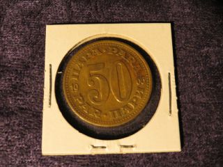 Foreign Yugoslavia 1965 50 Para Vintage Yugoslavian 50 Cents Coin - Flip photo