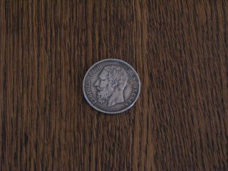 1870 Belgium Leopold Ii 5 Franc Silver Coin photo