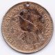 Gold Plated 1957 Zealand Penny With Hole (holed) Australia & Oceania photo 1