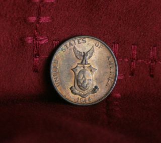 1 Centavo 1944 S Bronze Philippines Unc World Coin Hammer Anvil Eagle One Cent photo