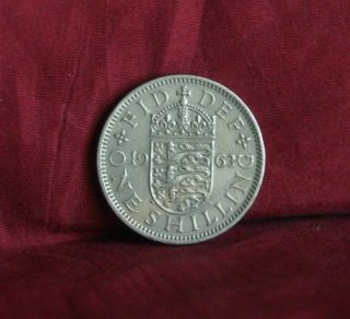 1963 Great Britain One Shilling England World Coin Uk Lion English Shield Crown photo