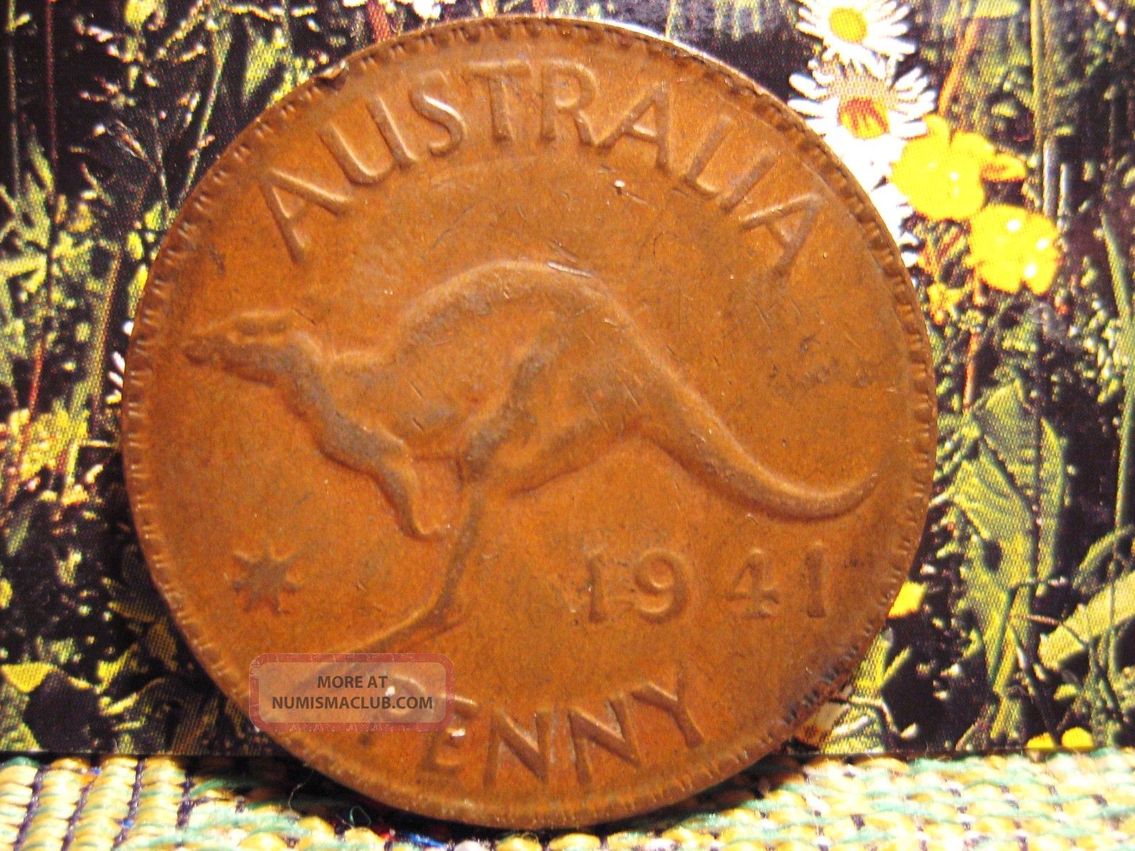 Australia 1941 One Penny Copper Coin 