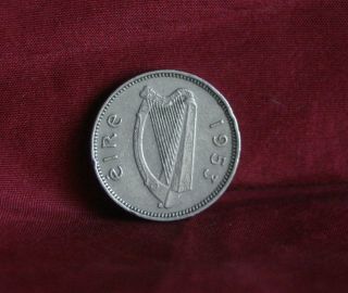 3 Pence Ireland 1953 Copper Nickel World Coin Irish Harp Hare Rabbit Km12a Eire photo
