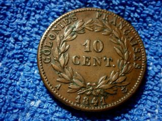 France Colonies (west Indies) : Scarce 10 Centimes 1841 - A Extremely Fine Plus photo
