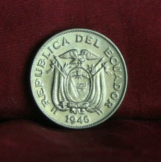 Ecuador 5 Centavos 1946 Unc World Coin Km75b South America Condor Guayas Ship photo