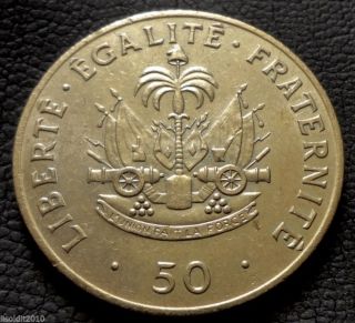 Haiti,  1991 50 Centimes Charlemagne Peralte,  National Hero Coin photo