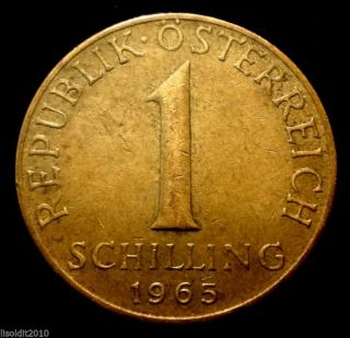 Austria 1965 1 Schilling Three Edelweiss Flowers Coin photo