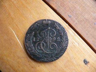 Russian 1792 A M Copper 5 Kopeks Coin photo