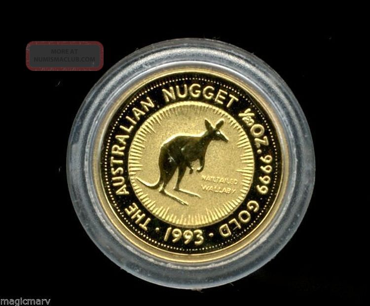 1993 Australian 1/20th Oz Gold Nailtailed Wallaby.  9999 Fine In Capsule Australia photo