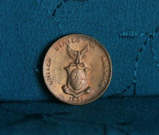 Philippines 1 Centavo 1937 World Coin Asia Eagle Shield Hammer Anvil photo
