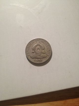 1951 Republica De Honduras 10 Centavos Circulated Silver Coin photo