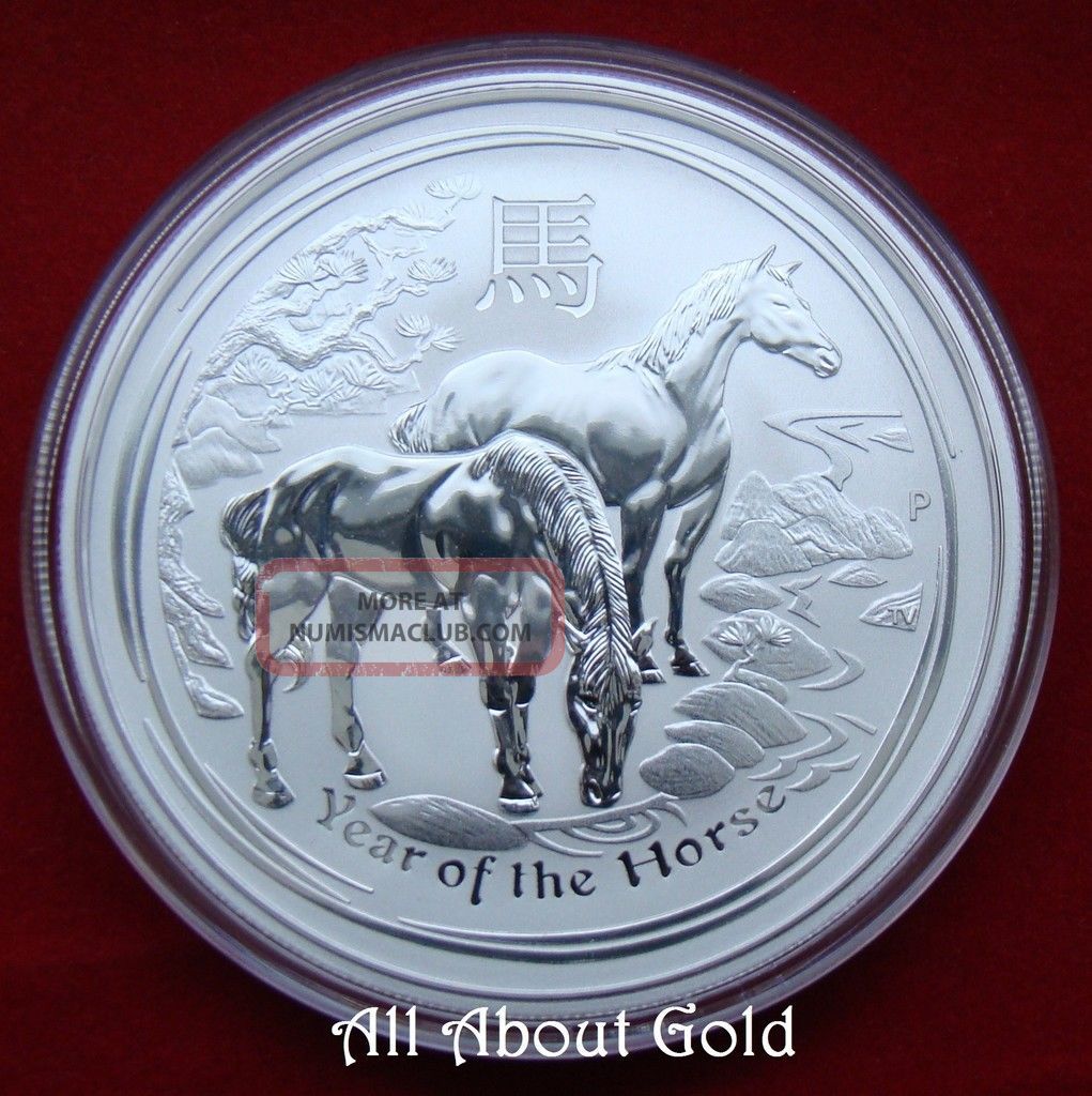 2014 Silver Year Of Horse Coin Australia 2 Oz Lunar Proof - Like Capsule Australia photo