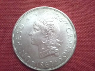 Dominican Republic 1963 Peso Silver Coin (low Mintage) photo
