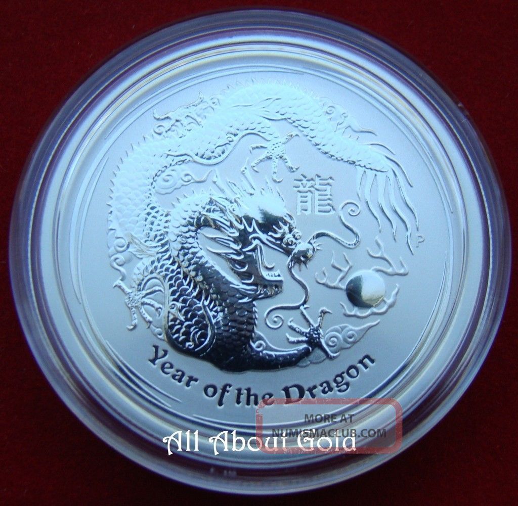 2012 Silver Dragon Coin Australia 1/2 Half Oz Chinese Lunar Calendar Capsule Bu Australia photo