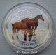 2014 Colorized Silver Year Of Horse Coin Australia 2 Oz Color China Lunar Bu Australia photo 2