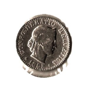 1885 Switzerland 20 Rappen.  Very Good Collectors Coin photo