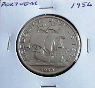 Portugal - 10 Escudos - 1954 - Silver photo