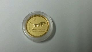 1998 1/10 Oz Gold Year Of The Tiger Lunar Coin (series I) photo