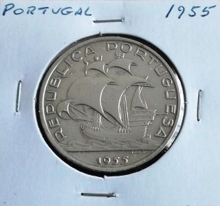 Portugal - 10 Escudos - 1955 - Silver photo
