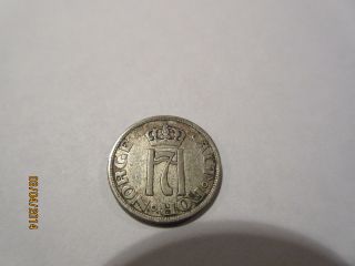Norway 10 Ore,  1909,  Silver Coin,  Rare Coin. photo