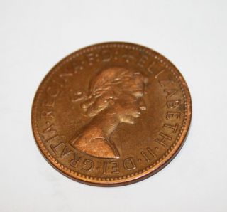 Vintage Elizabeth Regina English Copper Penny 1967 Coin Token photo