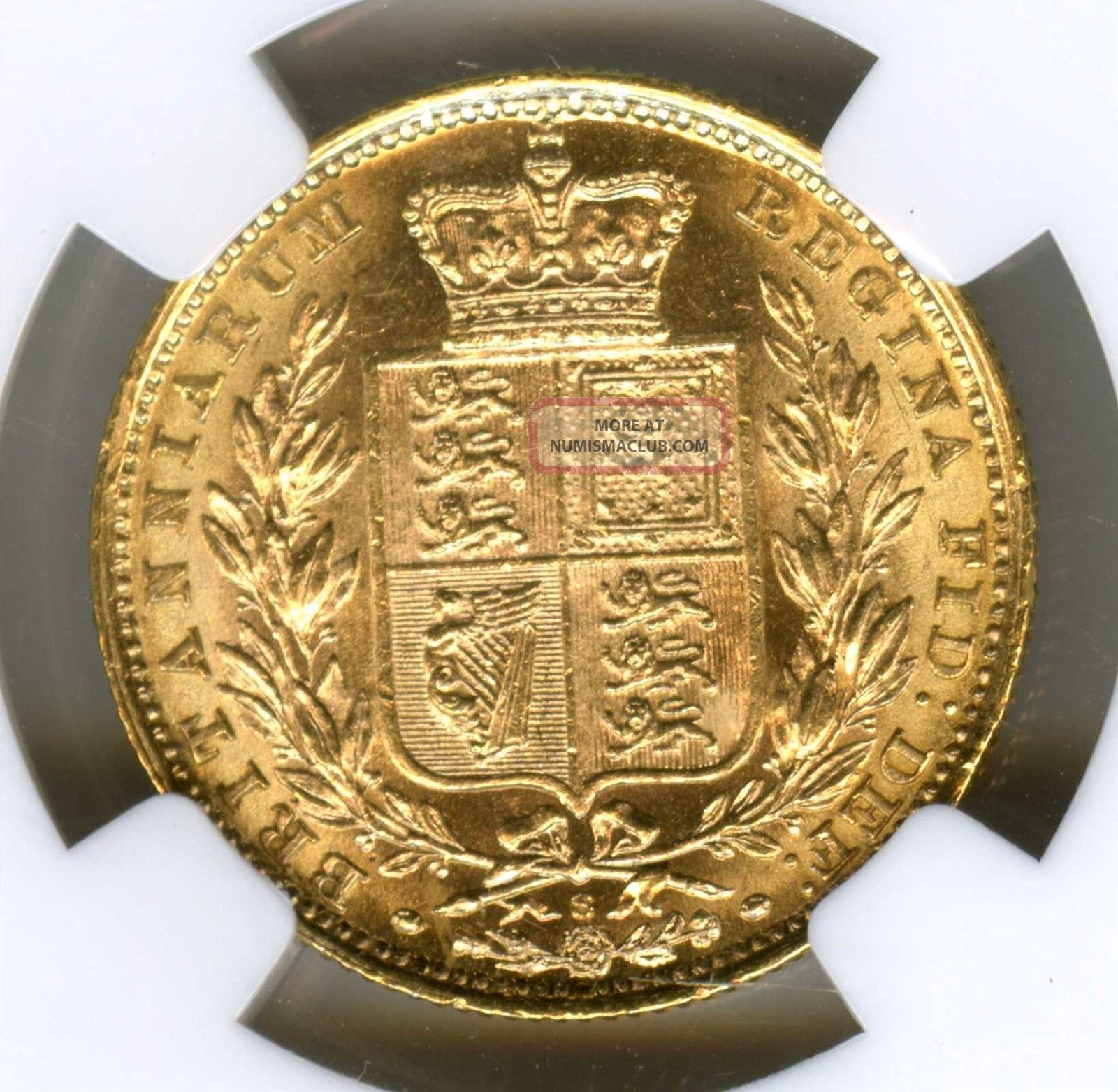 1881 S Ngc Au58 Australia Gold 1sov Sovereign Sydney Shield British