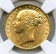 1877 S Ngc Au58 Australia Gold Sovereign Sydney Shield British 1sov Australia photo 1
