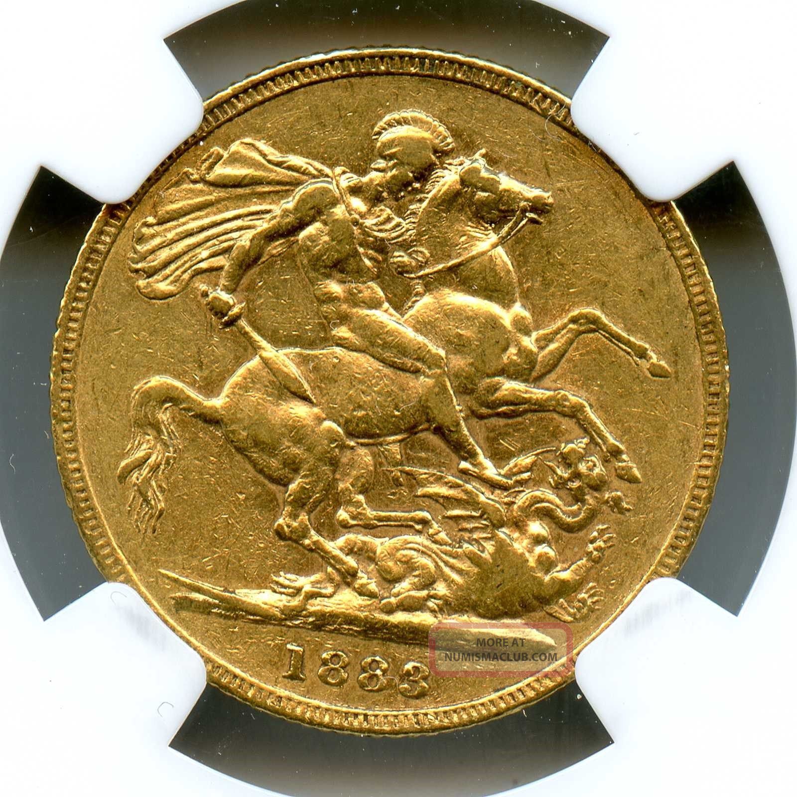 1883 S Ngc Au53 Australia Gold Sovereign St. George