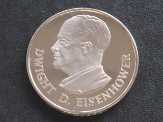 Dwight D.  Eisenhower Proof - Quality Solid Bronze Medal Danbury D0378 photo
