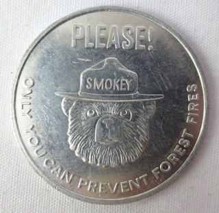 Smokey The Bear Pledge Aluminum Token Please Only You Can Prevent Forest Fires photo